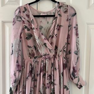 Pink Lily Floral Maxi Dress - Size Small